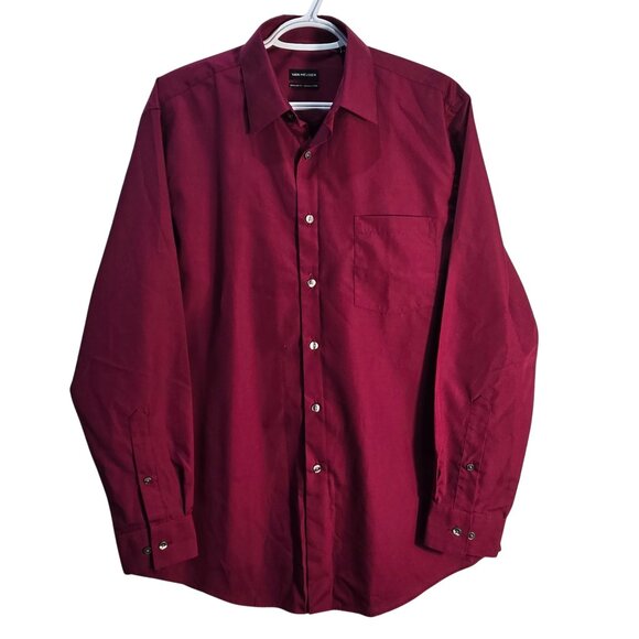 NWOT | Men's Burgundy Long Sleeve Button Up Dress Shirt Regular Fit | Medium - Picture 1 of 5